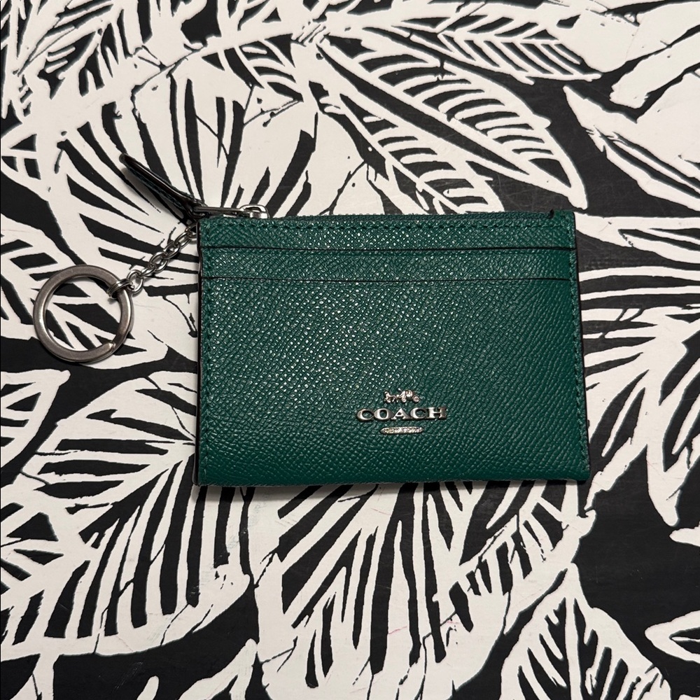 Coach emerald green mini wallet